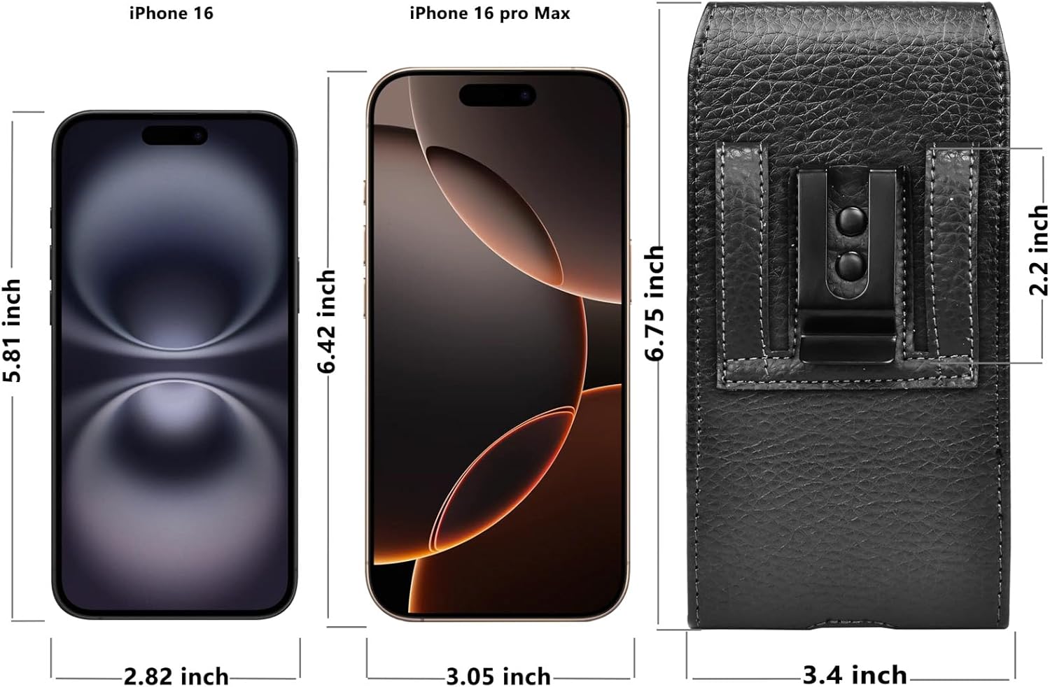 Njjex Cell Phone Holster for Samsung Galaxy S25 Ultra S24 S23 S22 S21 S20 FE A17 A16 A15 A14 A35 A36 5G A12 A13 A32 A71 Note 20 Ultra iPhone 17 PU Leather Belt Clip Holster Pouch Holder Carrying Case - Image 2