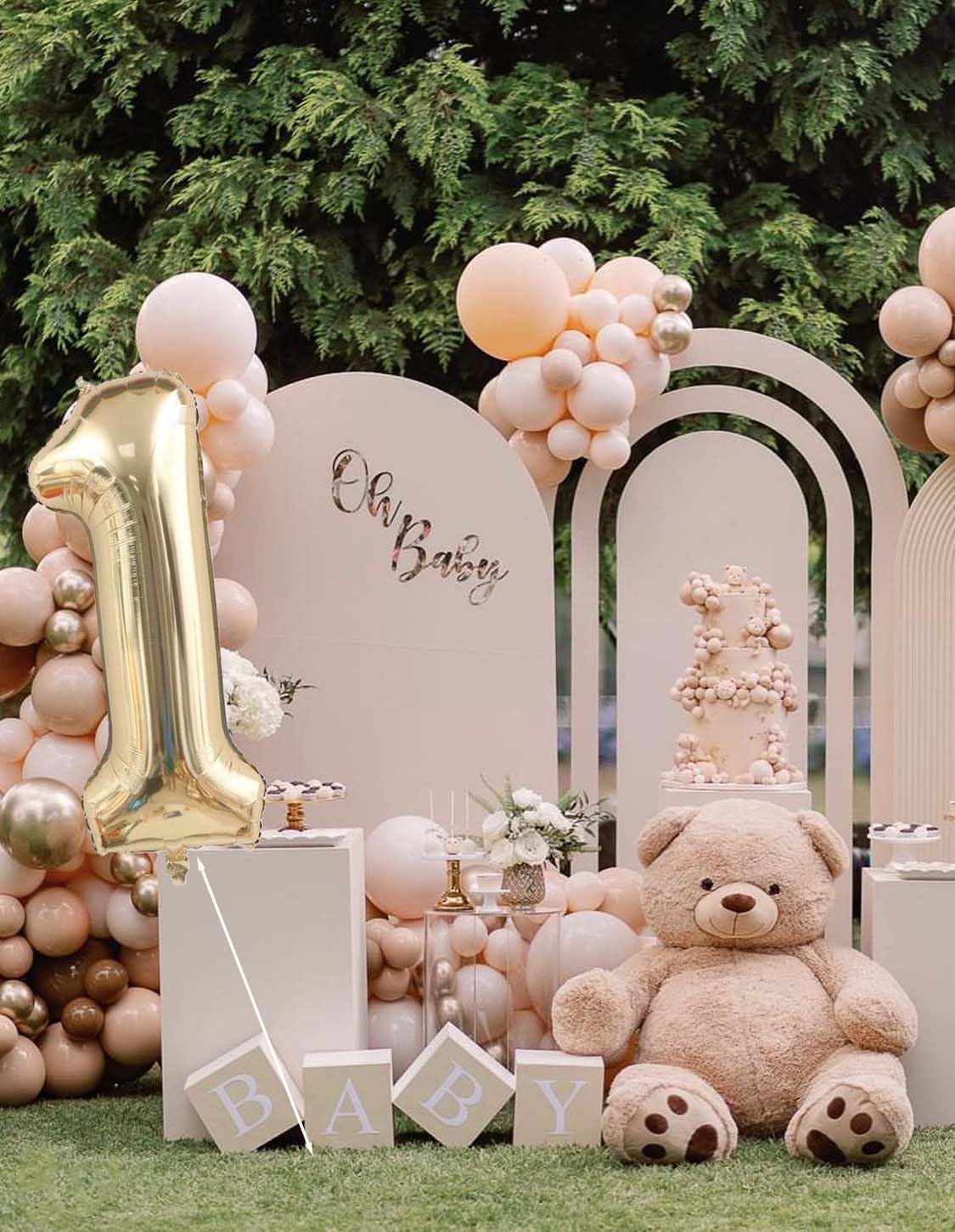 40 inch Number Balloon 0-9 Gold Large Number 1 Balloons,Digital Balloons for Birthday Party Celebration Decorations Supplies, Helium Foil Number Balloons for Wedding Anniversary