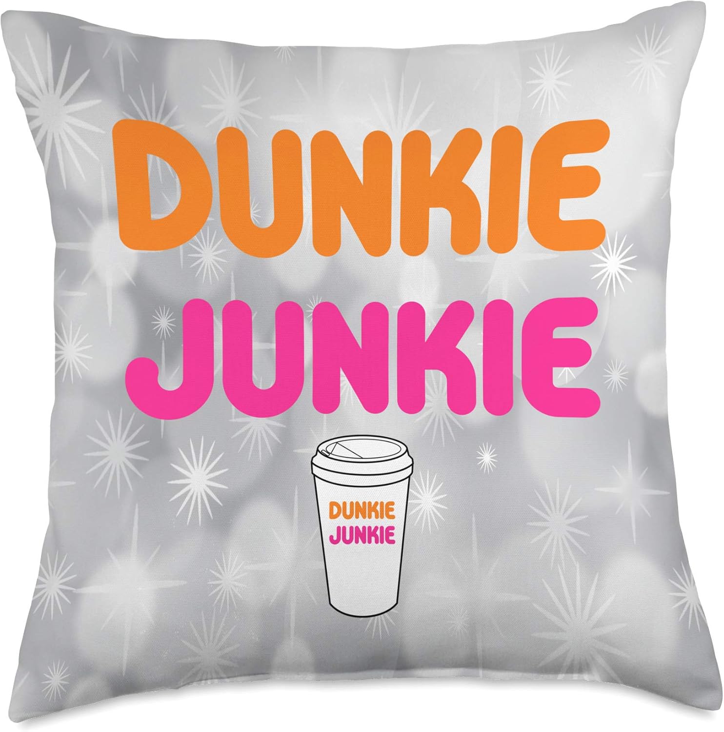 Funny Dunkie Junkie Coffee Lovers Funny Coffee Saying Throw Pillow