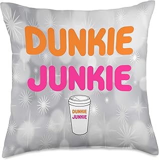 Funny Dunkie Junkie Coffee Lovers Funny Coffee Saying Throw Pillow