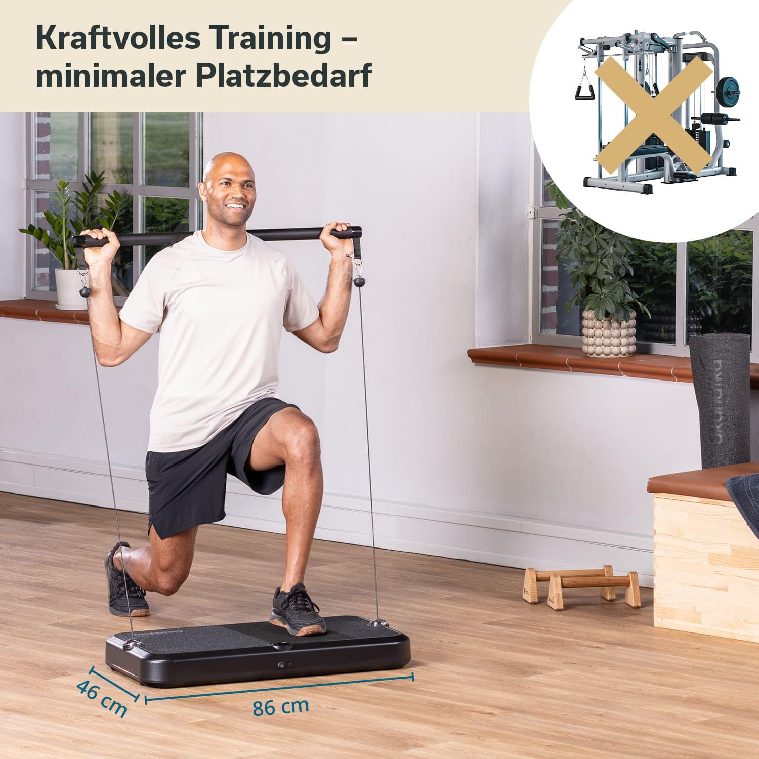Skandika Kraftstation Smart Training Station | Fitnessgerät für zuhause, 50 kg Seilzug, Multifunktion Home-Gym Equipment, Ganzkörpertraining, Calisthenics | Fitnessstation, Trainingsgerät, Fitness