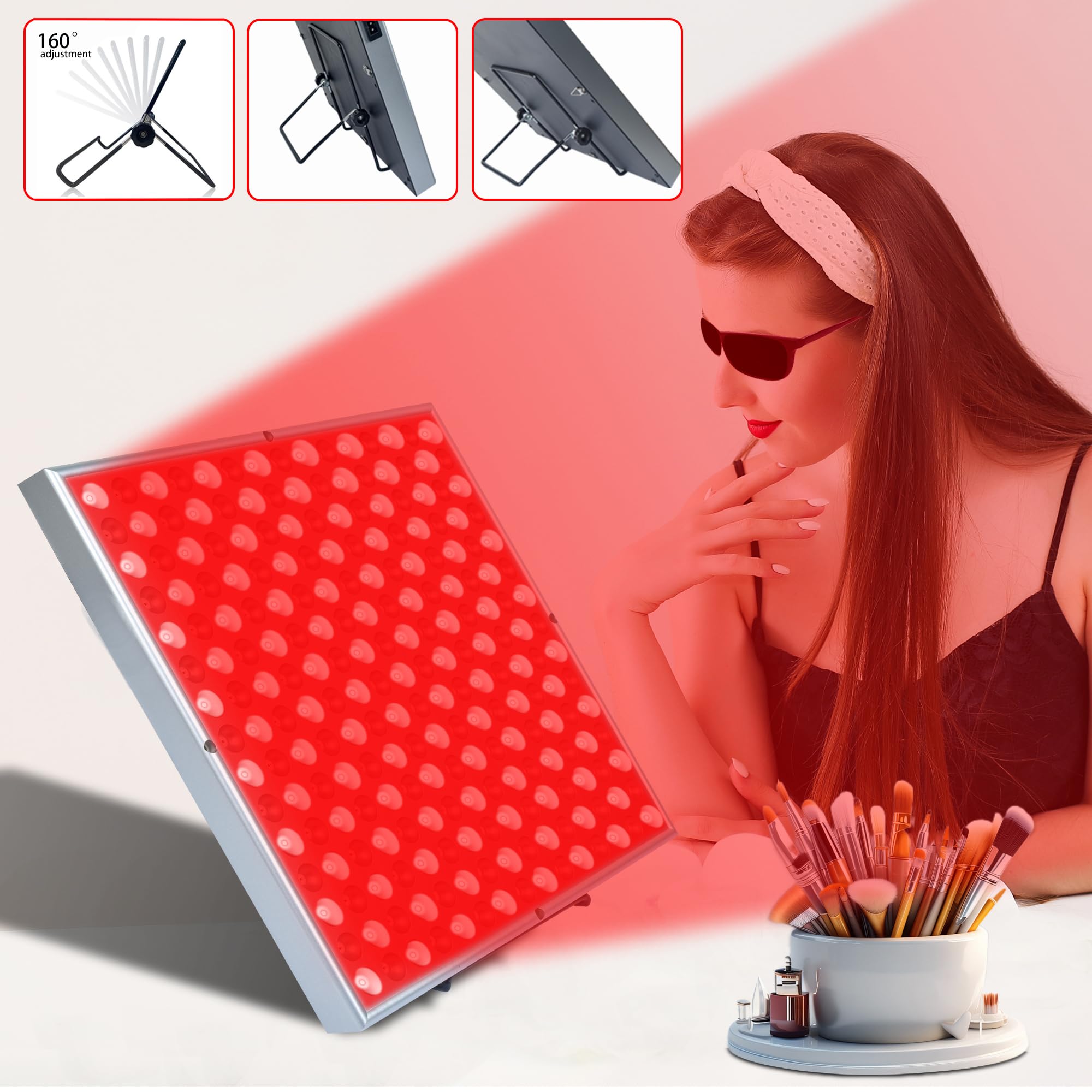 Dispositivo de terapia de luz LED roja: panel LED de 45 W profundo de 660 nm e infrarrojo cercano de 850 nm para aliviar el dolor de articulaciones, músculos y piel (12 x 12 pulgadas)