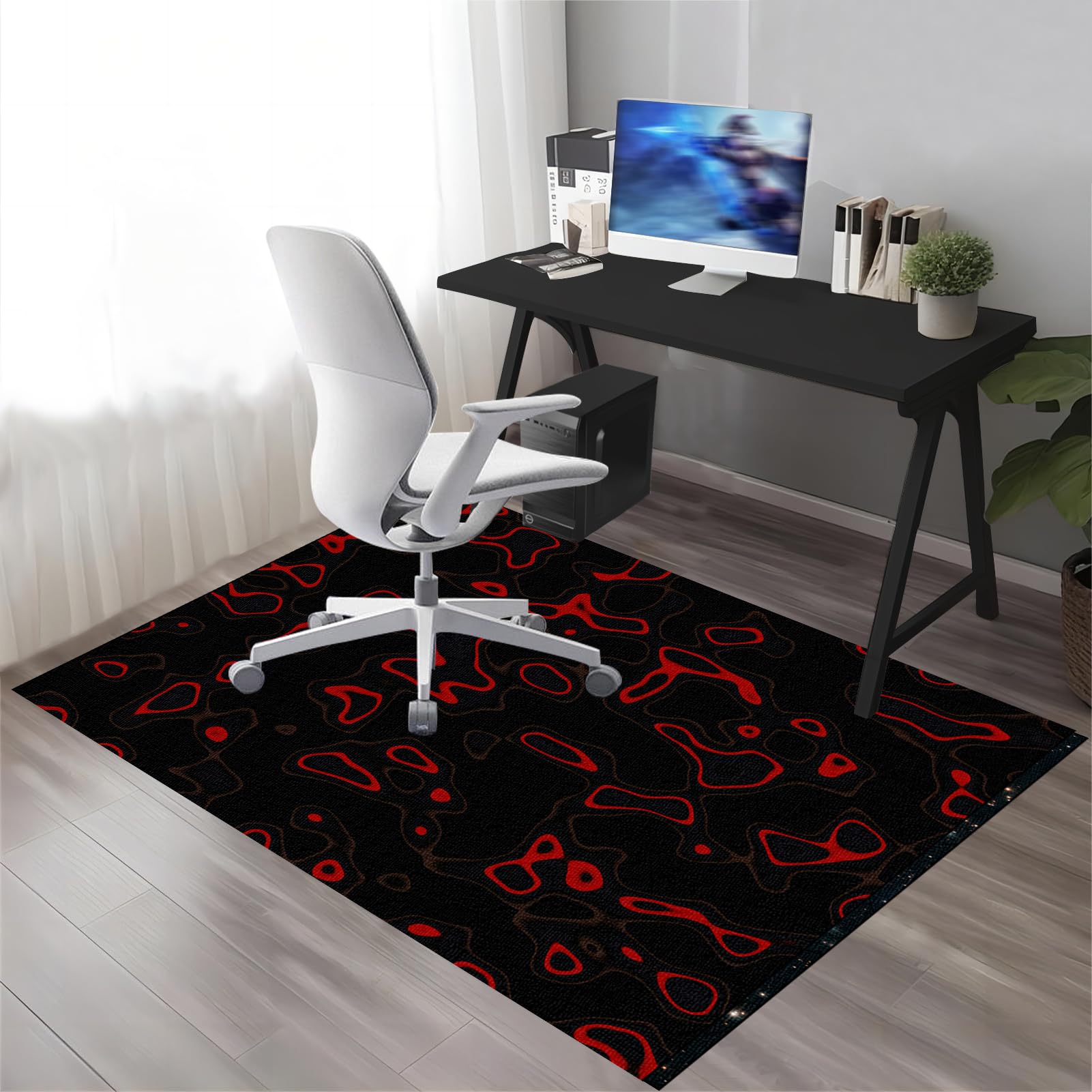 130 x 150 cm Tapis de Chaise Gaming, Tapis Protège-Sol pour Chaise, Tapis Chaise de Bureau, Tapis de Sol Bureau Tissu, Tapis de Protection pour Sols Durs, Tapis de Sol pour Bureau Plancher de Bois