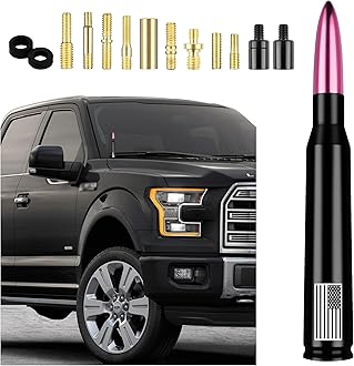 American Flag Car Bullet Antenna,Truck Exterior Decoration Accessories[New Upgrade Flag Design] Car Antenna Replacement for Car SUV Truck Most Auto Cars Antenna Accessories (Pink)