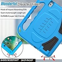Vista 6 de LTROP Funda para niños para iPad de 6ª/5ª generación (2018/2017), iPad de 9.7 pulgadas, funda para iPad Air 2 para niños, protector de pantalla Azul