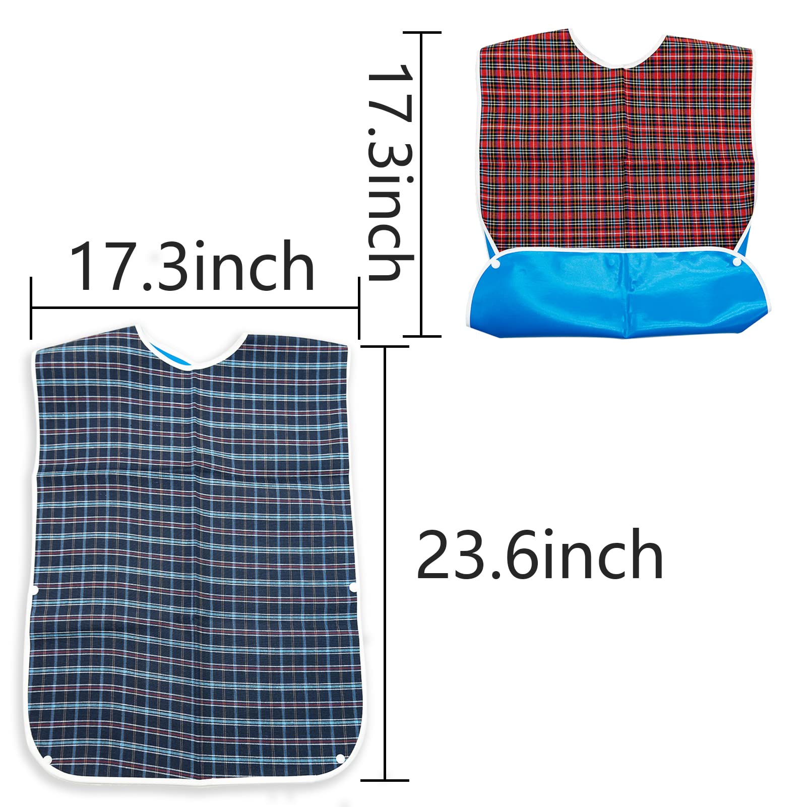SZXMDKH 2 Adult Bibs Waterproof Eldly Bib Adult Washable Dining Bibs Mealtime Bib Clothing Protector for Elderly Men Women - Image 3