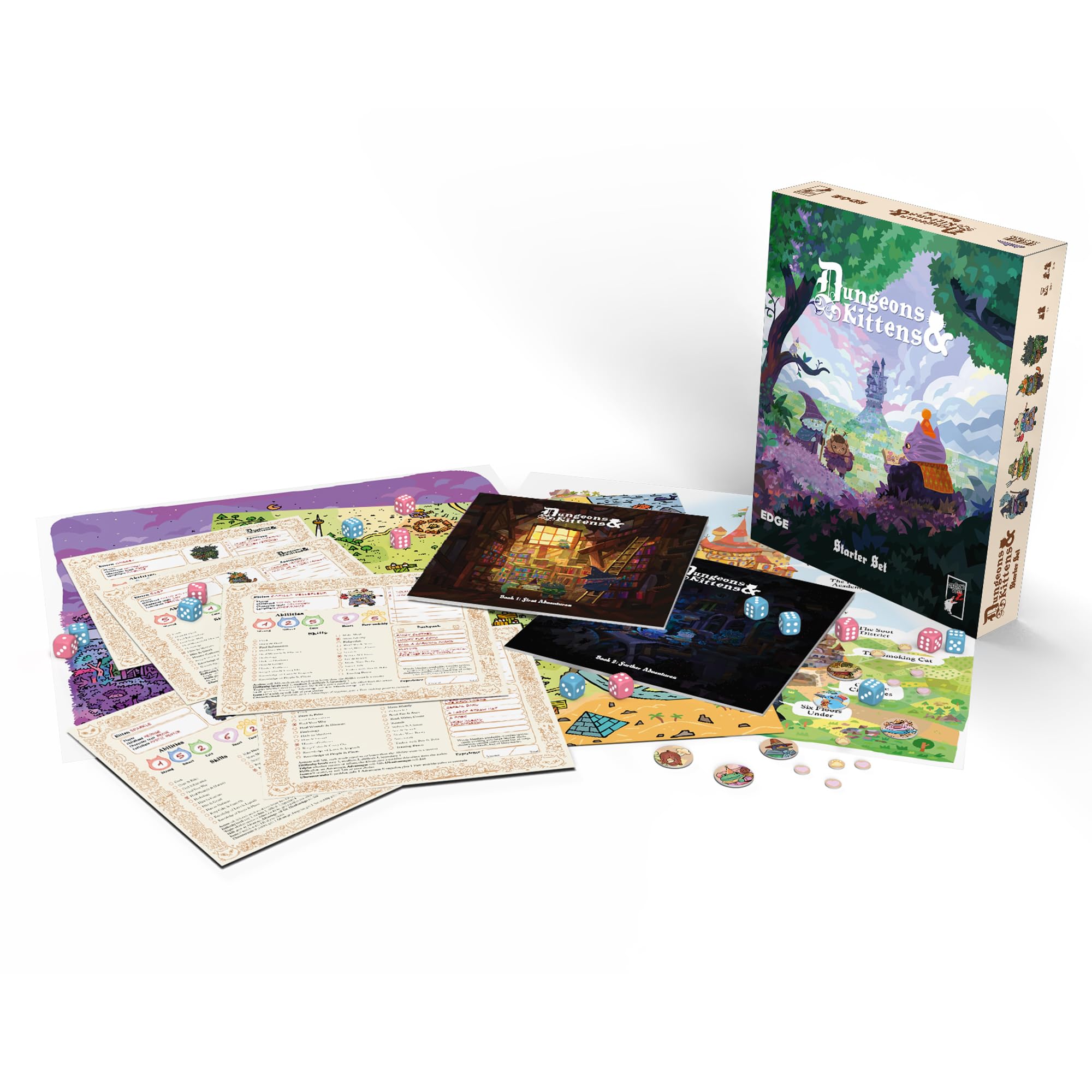 Asmodee Jeu de rôle Donjons et Chatons – Jeu de rôle Fantastique pour Animaux dans Un Monde médiéval Post-apocalyptique sain, Plaisir en Famille pour Enfants et Adultes, à partir de 8 Ans, 2 à 6