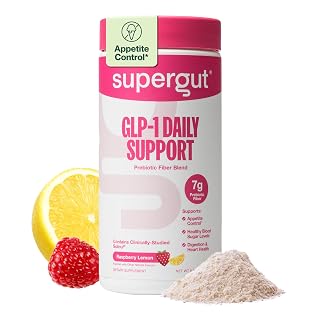 Supergut GLP1 Daily Support - Raspberry Lemon - High Fiber GLP-1 Supplement Powder for Women & Men - Sugar-Free Drink Mix for Gut Health & Digestive Support (18 Servings) - Amazon product rated Grade A