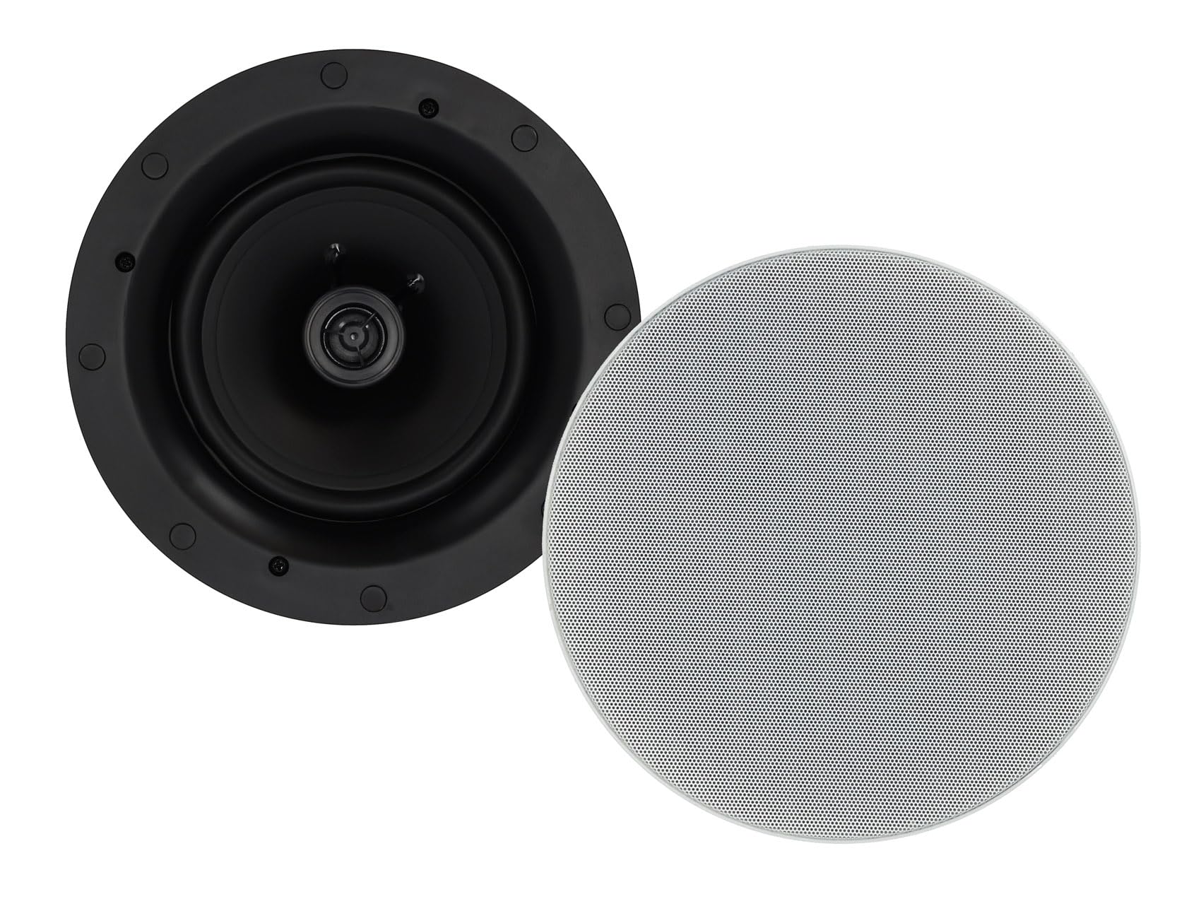 Rockville Pair Elite C64 6.5" 4-Ohm Ceiling Speakers - Swivel Tweeter, 6dB Attenuation, High-Grade Crossover, Magnetic Grill, 600W Home Theater Sound