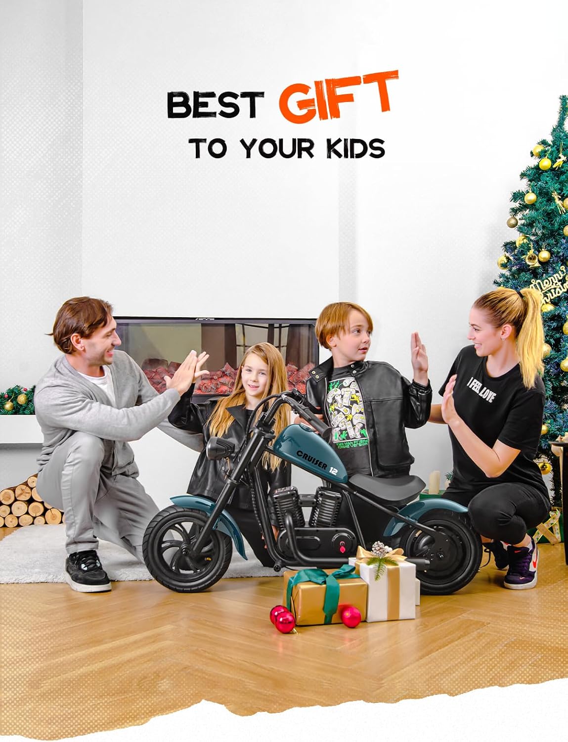 HYPER GOGO Cruiser 12 Plus - Kid's Motorbike (SMALT Blue)