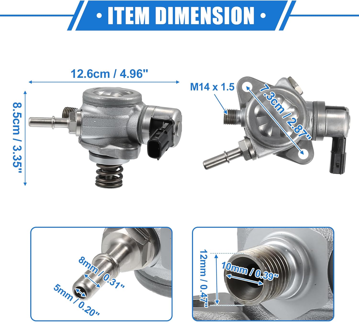 Car High Pressure Fuel Pump Replacement Compatible for Nissan Qashqai 2013-2018, Durable Metal Silver Tone High Pressure Mechanical Fuel Pump