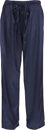 Leisureland Womens Stretch Satin Pajama Bottoms Sleepwear