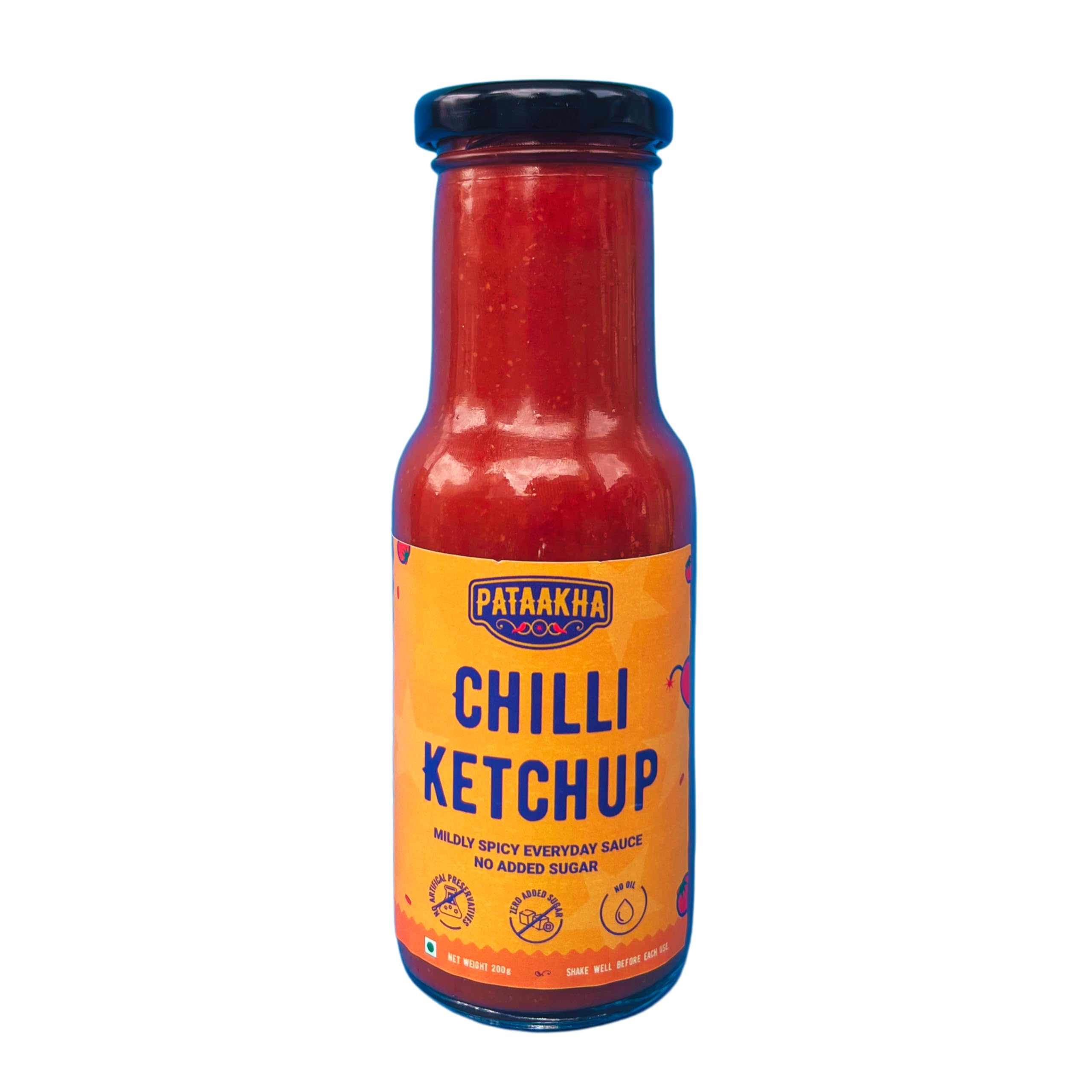 Pataakha Chilli Ketchup | ZERO Added Sugar | Medium Spicy | No Artifical Preservatives, Colours, Thickeners | Spicy, Tangy Sauce| Premium Ingredients, No Oil, Vegan | Glass Jar 210 gm Pack of 1 (B0D7D4DFQ6) Amazon Price History, Amazon Price Tracker