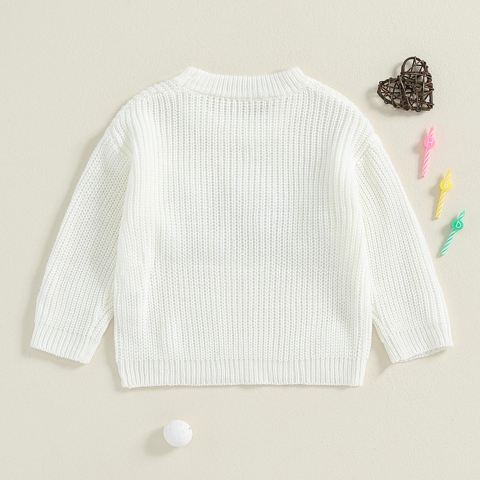 Maglia Autunnale per Bambini e Bambine Primo Compleanno Maglione Lavorato a Maglia Bush Lettere Ricamo Baby 1° Compleanno Fiori Knit Tops
