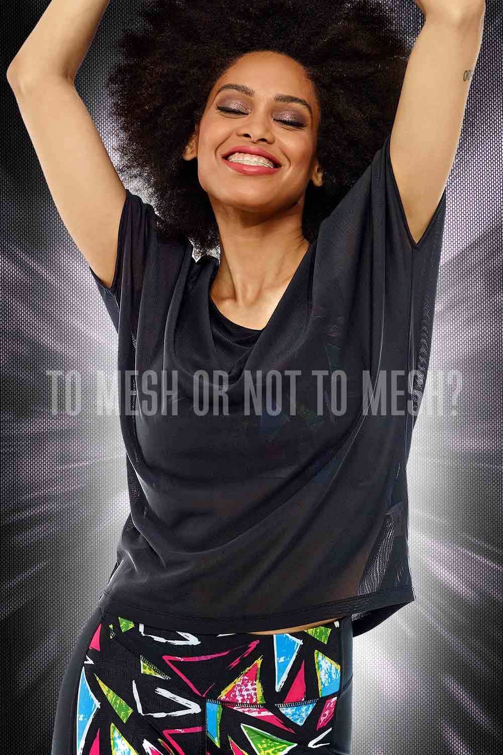 WINSHAPE Koszulka Kobiety Winshape Damen Kurzes, Leicht Transparentes Mesh-dance Top Dt106