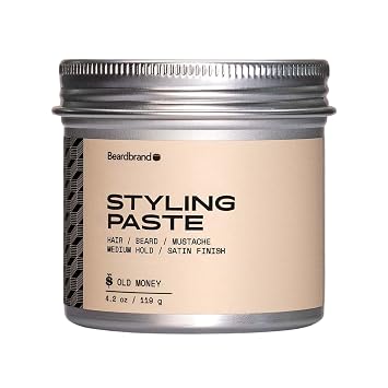 Beardbrand Beard Styling Paste - Medium Hold and Natural Look Hair Paste for Men | Versatile Hair Styling Cream - Old Money Scent - 119 grams