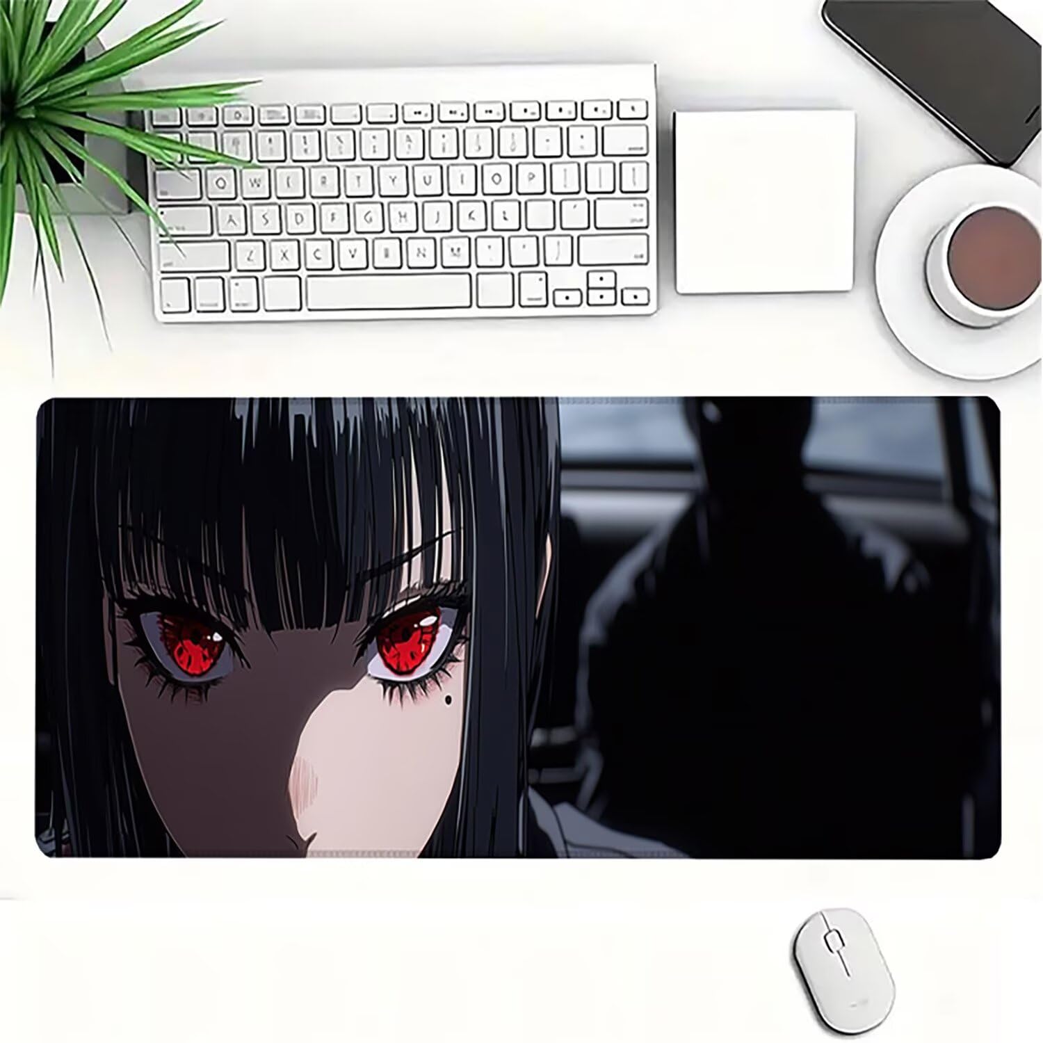 Podkładka pod mysz Lejnlnng XXL - 120 x 60 cm - Cartoon Big Gamer Mouse Pad, ciemna XL antypoślizgowa gumowa mata na biurko, wodoodporna podkładka pod mysz o wysokiej precyzji i szybkości JL-7164