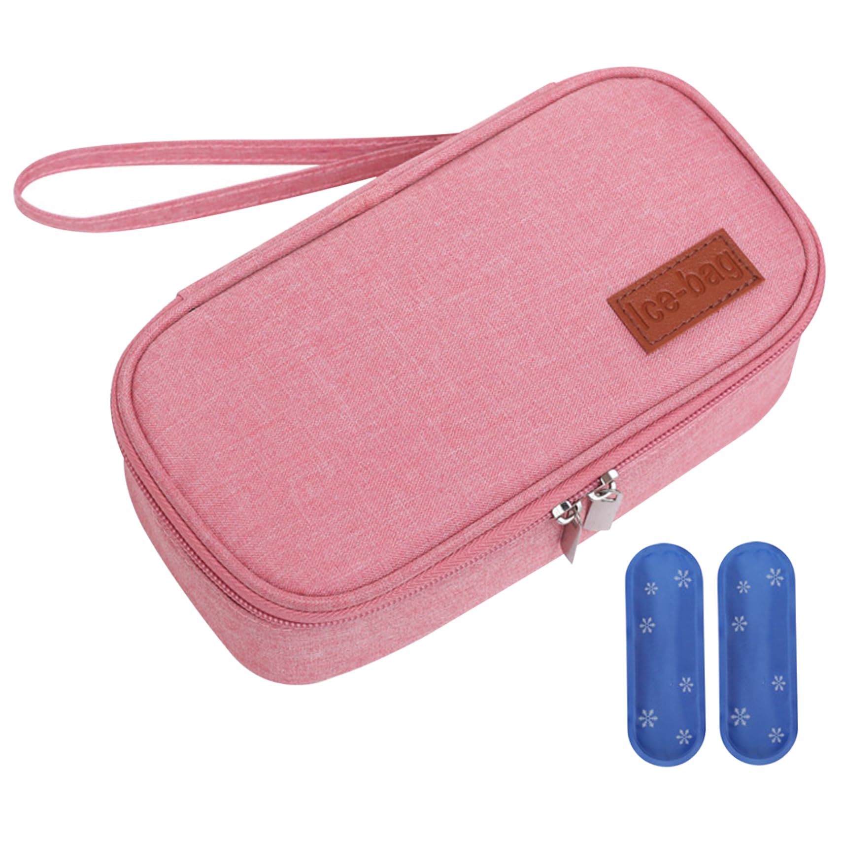 Breastmilk Cooler Bag with 2 Ice Pack Insulated Oxford Cloth Breastmilk Cooler with Lanyard Waterproof Zipper Closure 8.3x4.3x2.6in Portable Cooler Bag, Breastmilk Cooler