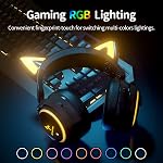 Casque de jeu SOMIC GS510 Black Cat Ear sans fil 2.4G avec lumière RGB, micro rétractable à annulation de bruit, son stéréo, 10H de temps de jeu pour PS5/PS4/PC (Noir)