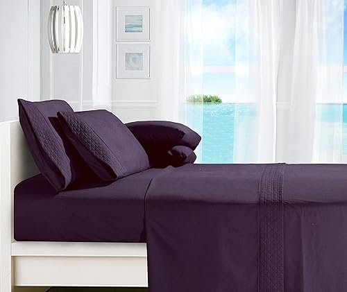 Miniatura 3 de Elegant Comfort Juego de sábanas de lujo suave y acogedor de 4 piezas de 1500 hilos de microfibra de calidad egipcia, resistente a las arrugas,