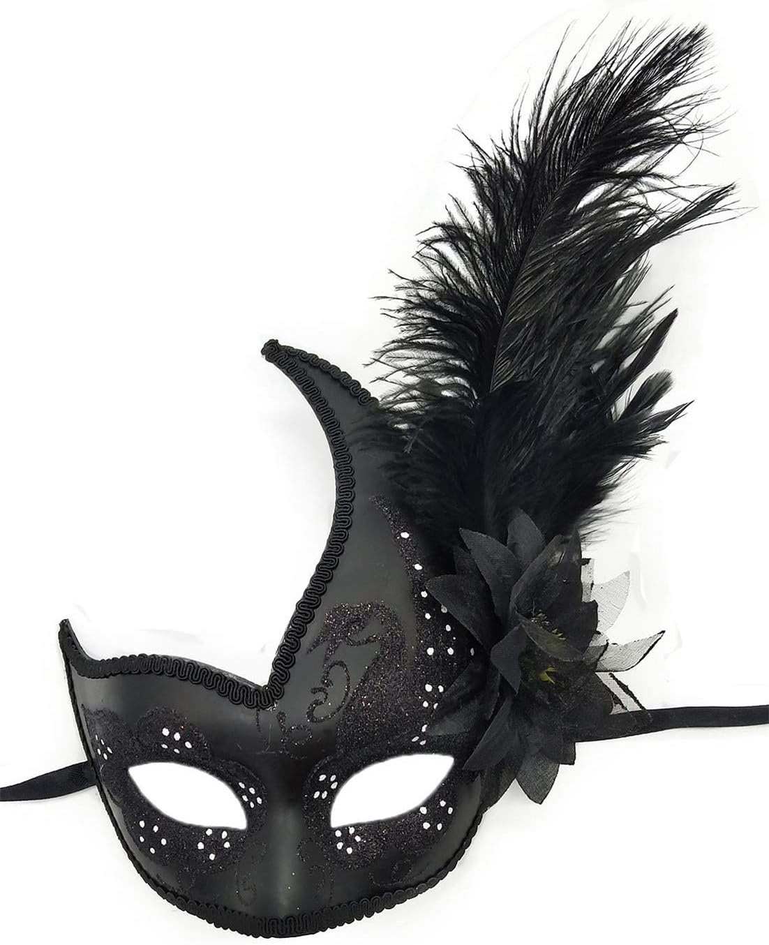 Women's Feather Masquerade Mask Venetian Halloween Mardi Gras Costumes Party Ball Prom Mask