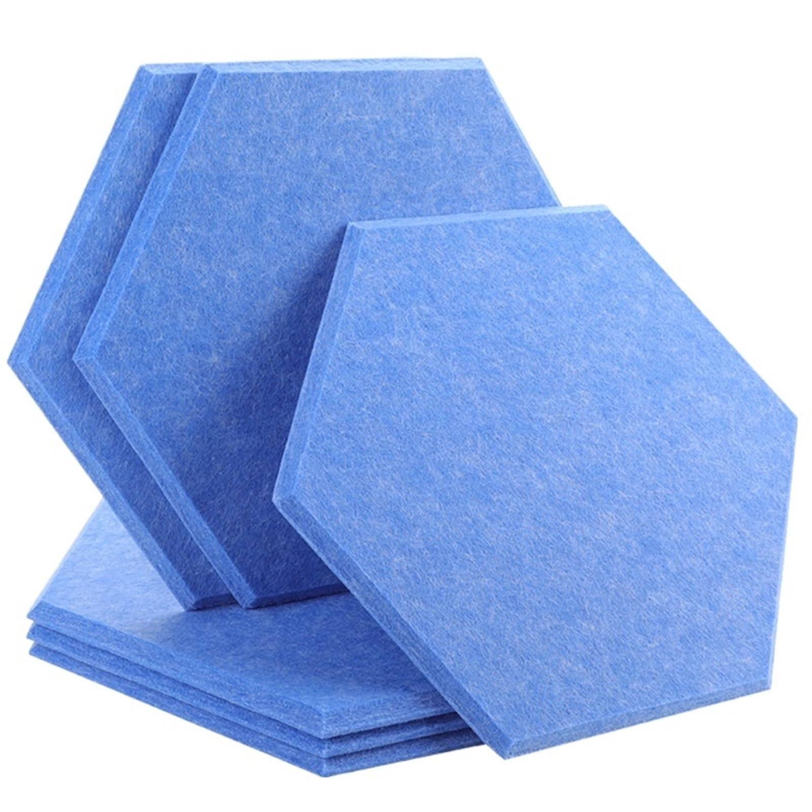 Panel Acústico Hexagonal Paneles de pared con absorción sonido, 6 piezas, aislamiento decorativo for dormitorio Para Paredes(39-Sky Blue,Large Hexagon,1.0cm Super Density)