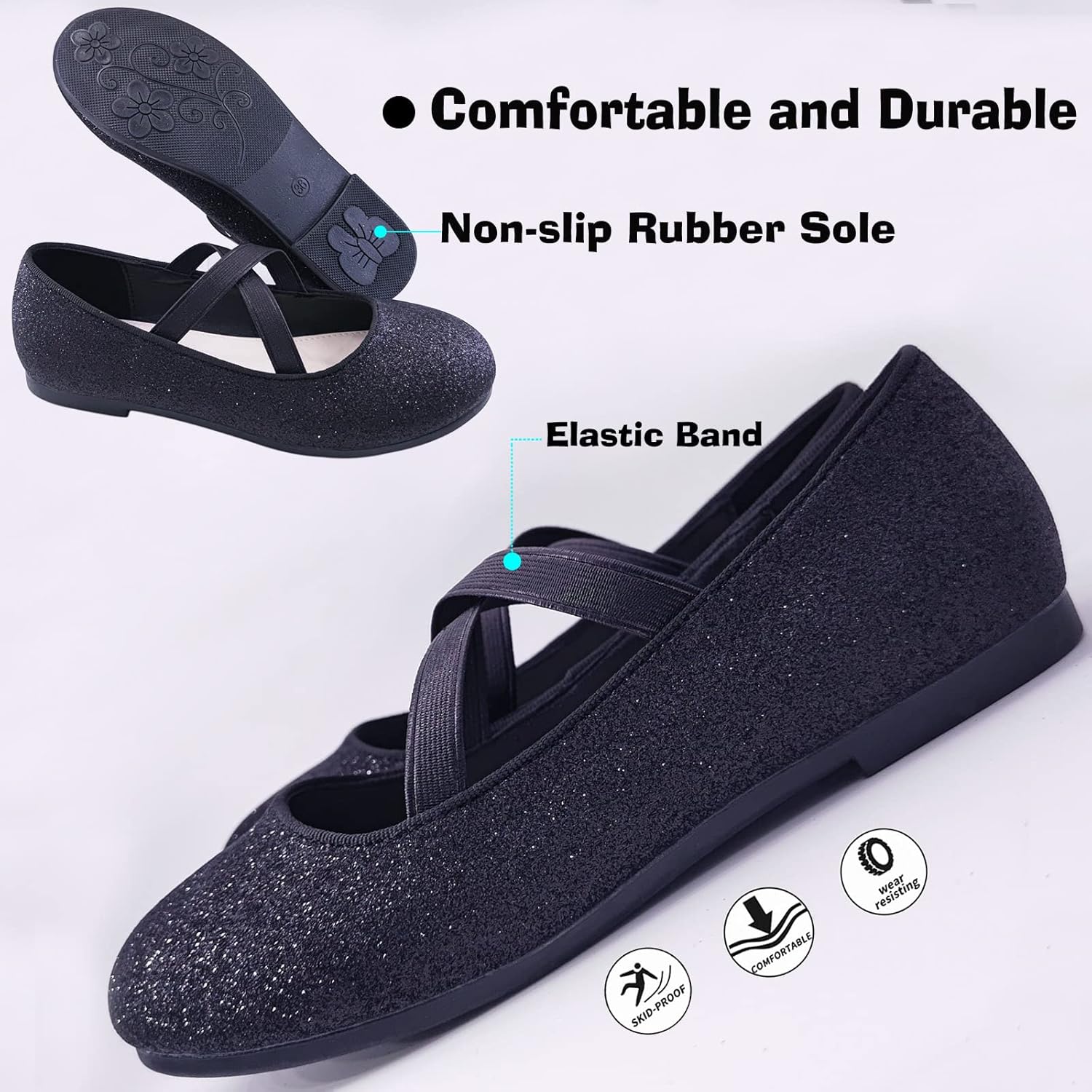 Mei MACLEOD Girl's Mary Jane Shoes Ballerina Shoes, Princess Dress Shoes for Party Wedding - Image 4