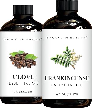 Brooklyn Botany Clove & Frankincense Essential Oils 4 Fl Oz Pack of 2 100% Pure & Natural Comforting & Grounding Aromatherapy Blend