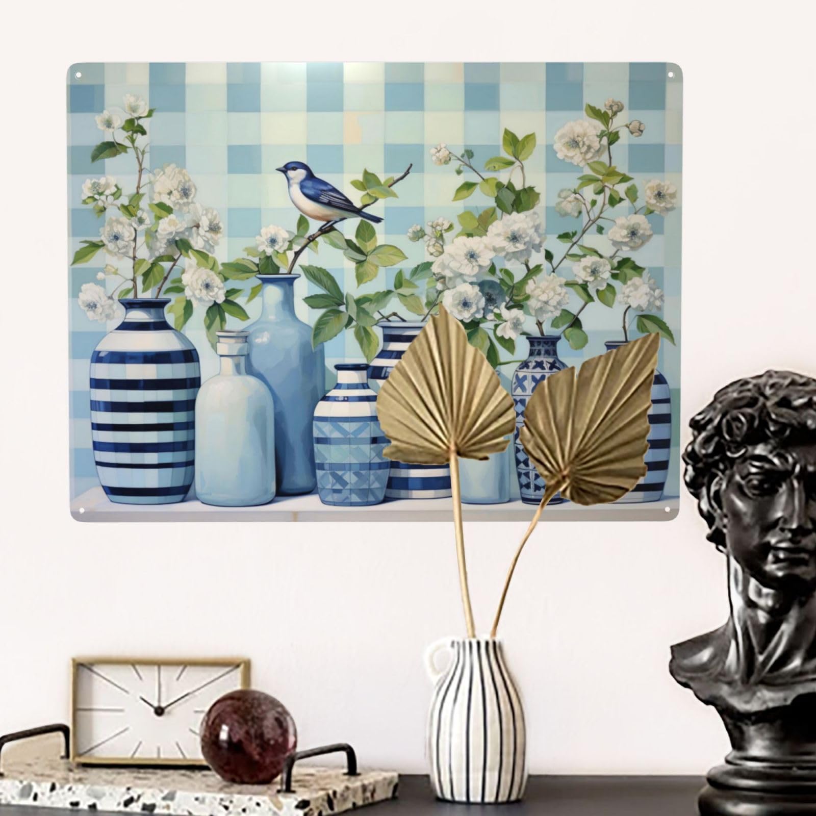 VIOFLOW Targa In Metallo Decorativa Con Narcisi E Bouquet Floreale - Decorazione Murale Vintage Per Casa, Cucina O Bar, 20x30 Cm, Antiruggine