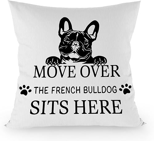 FLDAS Fundas de almohada decorativas de bulldog francés de 18 x 18 pulgadas, regalos de bulldog francés, fundas de almohada para perros, regalos