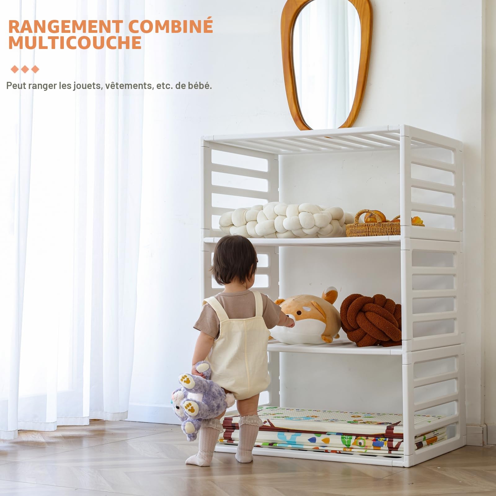 Gupamiga Parc Bébé Modulable 150 x 180 cm, Enfant, de Jeux, Blanc