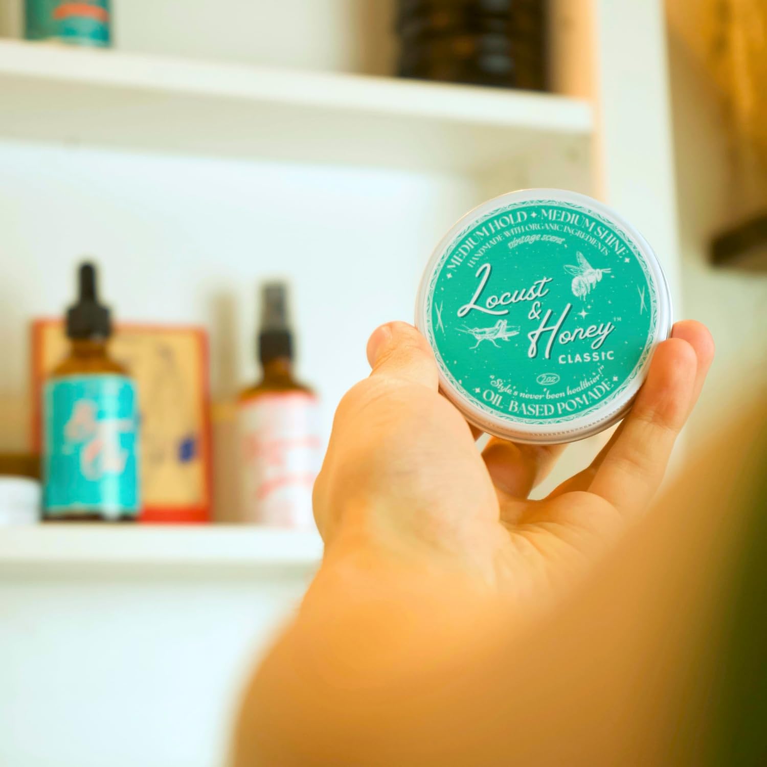 Hair Styling Pomade | Premium All-Natural Hair Styling Product | Organic Ingredients, NO CHEMICALS, Oil-Based, Low to Medium Hold, Promotes Hair Health, Handmade in the USA (2oz)