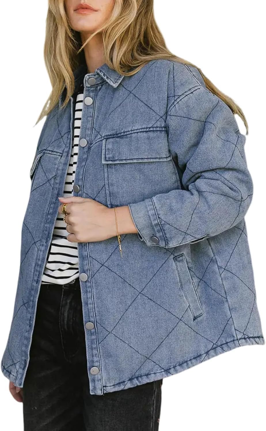 Veste en jean pour les femmes mode ample pour un look confortable sans effort au quotidien