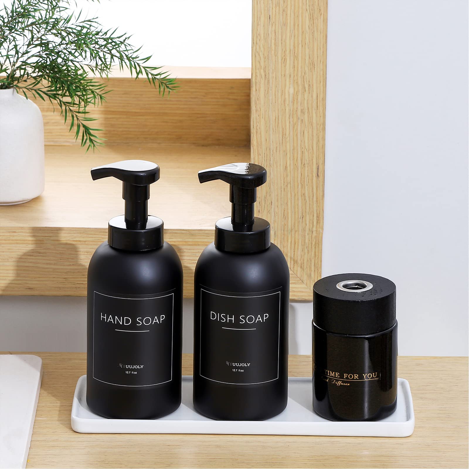 Foaming Hand Soap Dispenser Glass Jar Foam Dish Soap Dispenser for Bathroom and Kitchen Sink Liquid Pump Bottle for Shampoo Body Wash - Image 4