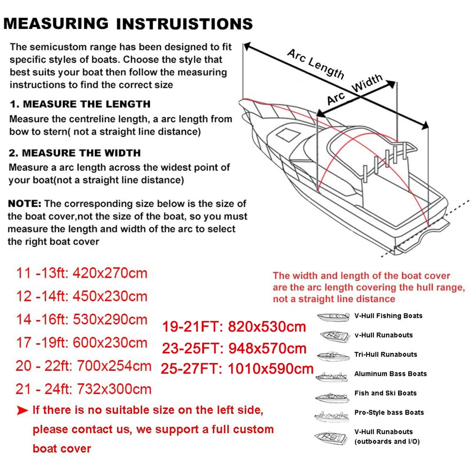 11-27ft Coperture per Barche per Barche Impermeabile Durevole Tessuto Oxford 420D Telo Copribarca ricovero Resistente ai Raggi UV Resistente Antipolvere,Grigio,17to19FT: 600 * 230cm