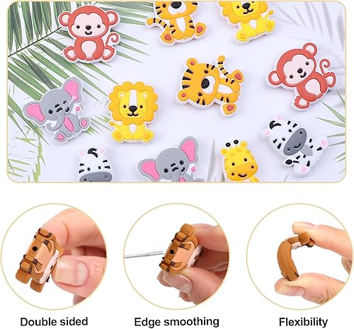 Miniatura 3 de 20 cuentas focales de silicona, cuentas de silicona de animales para hacer llaveros, cuentas de silicona para bolígrafos, cuentas focales de