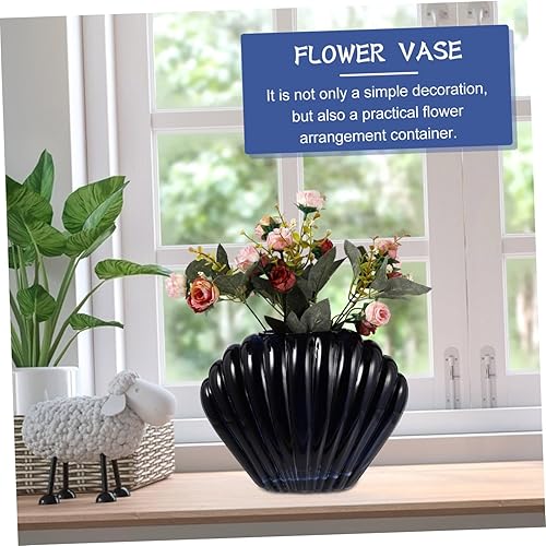 Miniatura 5 de Holibanna Jarrón de conchas de cerámica Macetas de cerámica Maceta de centro de mesa floral Contenedor de flores para el hogar, florero hidropónico,
