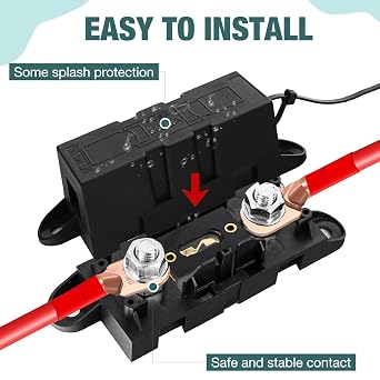 Mega Fuse Holder Pack of 2, AMG MEGA Fuse Holder with Cover, MEGA Car Fuses Holders ANM Automotive Mega Fuses Holders for Cars, Trucks, Caravans, Buses by XIOGZAXI