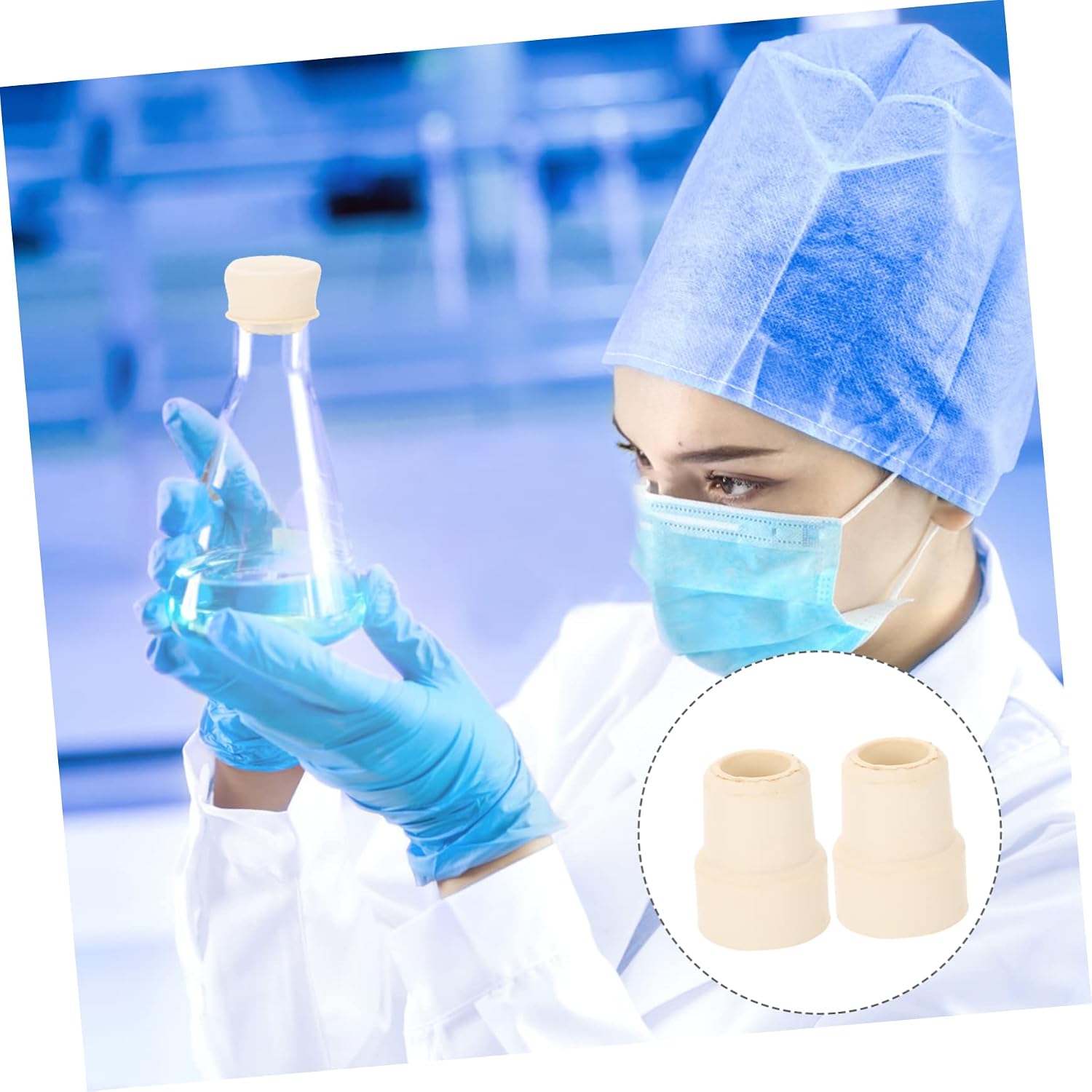 10pcs Laboratory Rubber Stoppers for Infusion Bottles Easy Insert Design Lightweight Use Premium Quality Rubber for Lab Applications