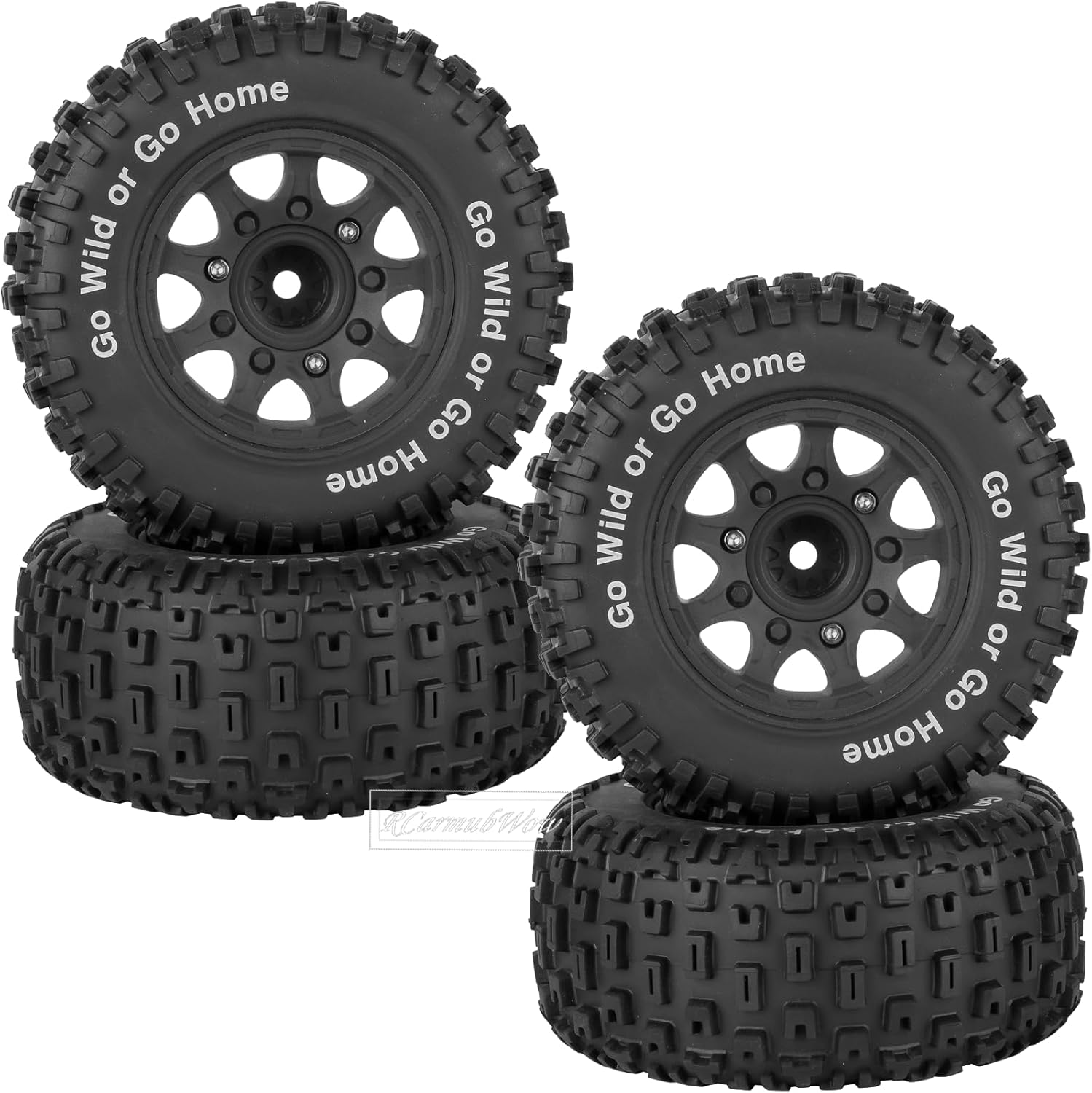 RC Wheels and Tires w/12mm 14mm 17mm Hex Short Course Tire for 1/10 Scale Car Arrm a Senton,Axia1,Slash 2WD Slash 4×4 4WD,Red cat,Rc 4wd,1/10 Truck Tires Rubber Tyres Plastic Wheel,Black