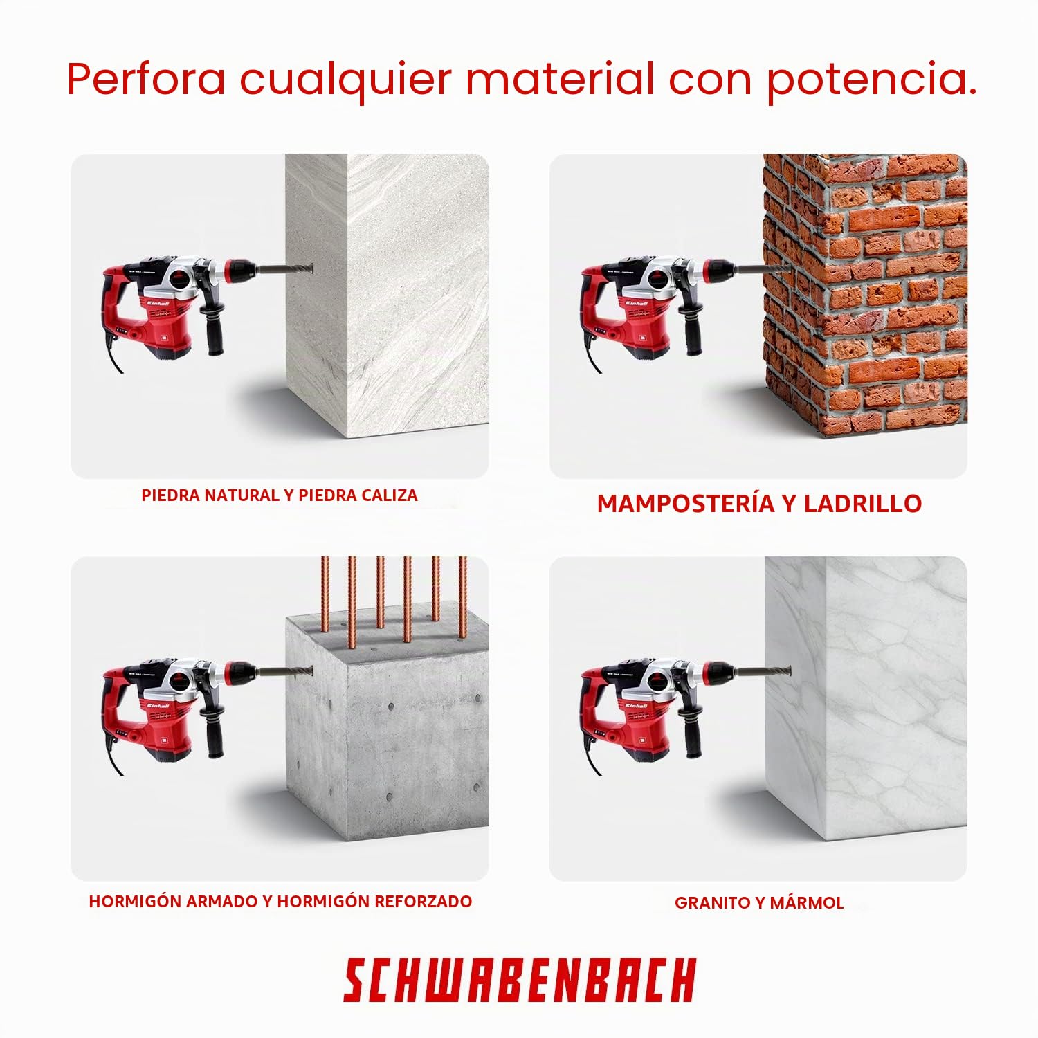 SCHWABENBACH ® SDS Max Broca 32 mm x 880 x 1000 – Broca para hormigón, perforación precisa y rápida en hormigón, con punta de metal duro, broca larga para piedras, no se engancha en el