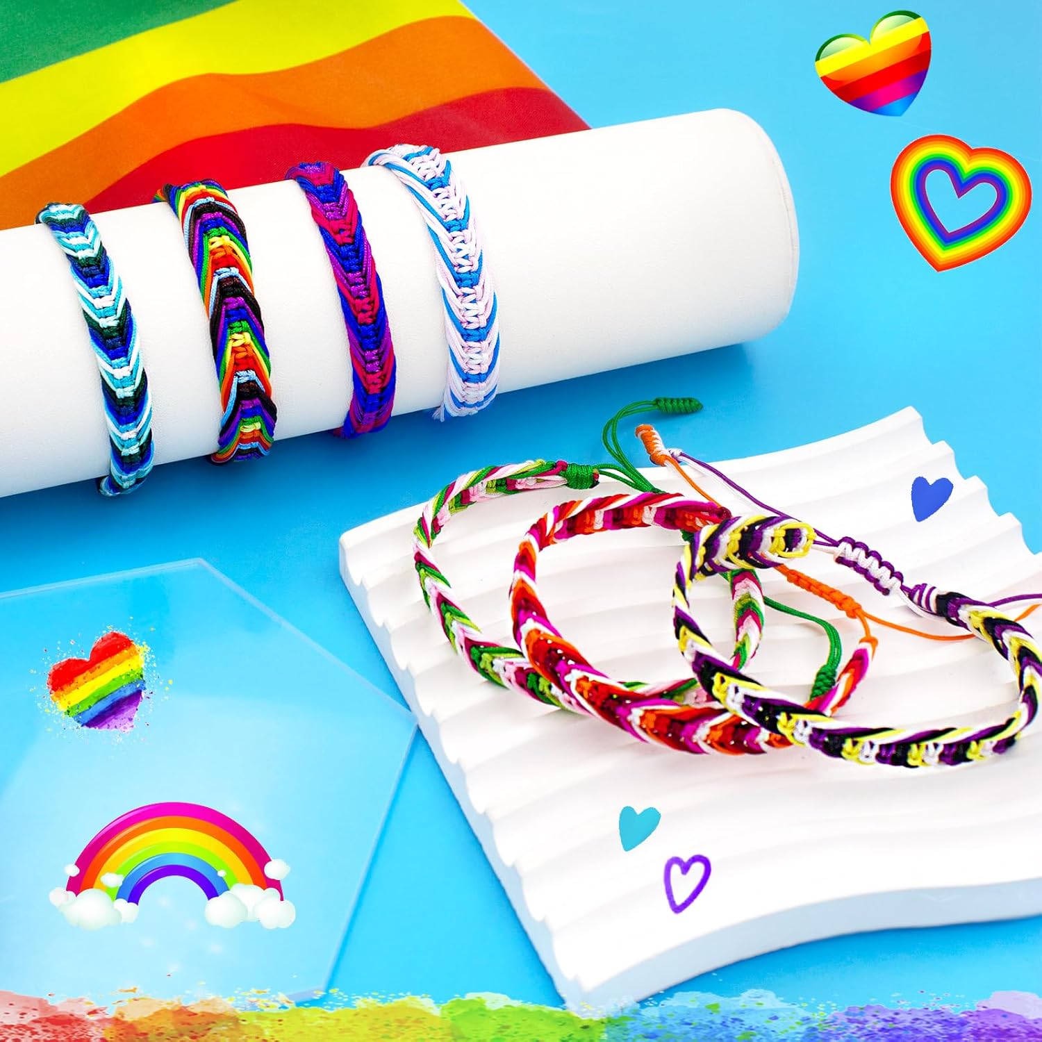 Nanafast LGBTQ Rainbow Pride Bracelets for Women Men Bisexual Lesbian Transgender Pansexual Nonbinary Asexual Gender Fluid Handmade Braided LGBT Pride Bracelets for Pride Month LGBTQ Community - Image 4