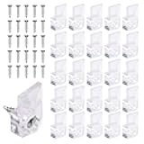 25Pcs Mirror Hangers for The Wall, Mirror Holder Clips, Clear Plastic Mirror Mounting Clips, Glass Retainer Clips Kit Crystal Mirror Hanging Hardware Frameless Kit for Wall and Fixed Mirror Box Door