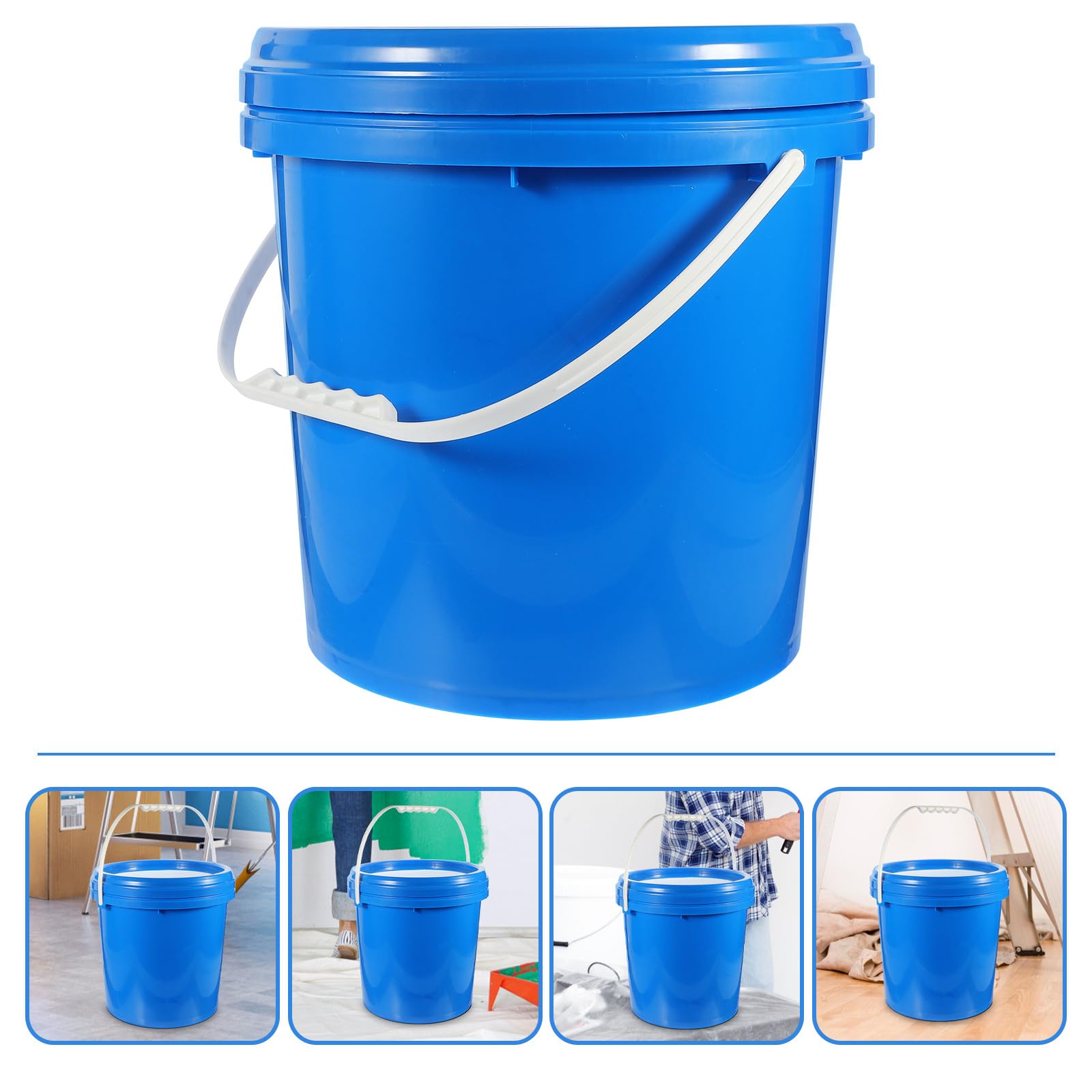 Blauer Hdpe Farbeimer mit Deckel, 10l, Rund für Farbe