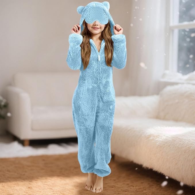 Generisch Jumpsuit Kinder Jungen Overall Teddy Fleece Einteiler Onesie