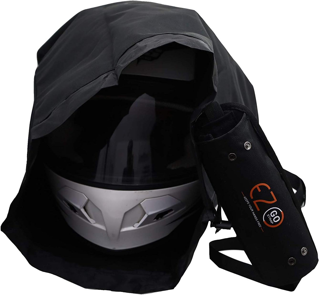 Helmet Carrying Bag for Motorcycle Helmets | Foldable | Fits Full Face Helmets | Hands Free Riding Accessory | Theft Protection - For Men, Women and Children Riders - Black : Automotive