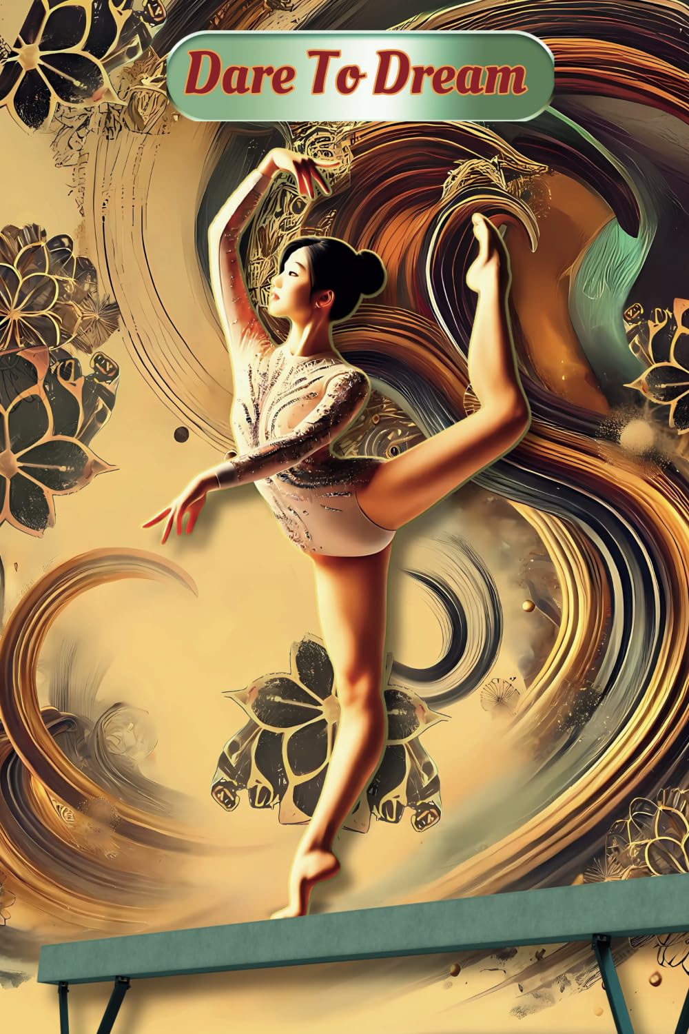 Dare To Dream: Inspiring sayings, affirmations and beautiful silhouettes of gymnasts fill this gymnastics journal. 120 page college ruled notebook. ..