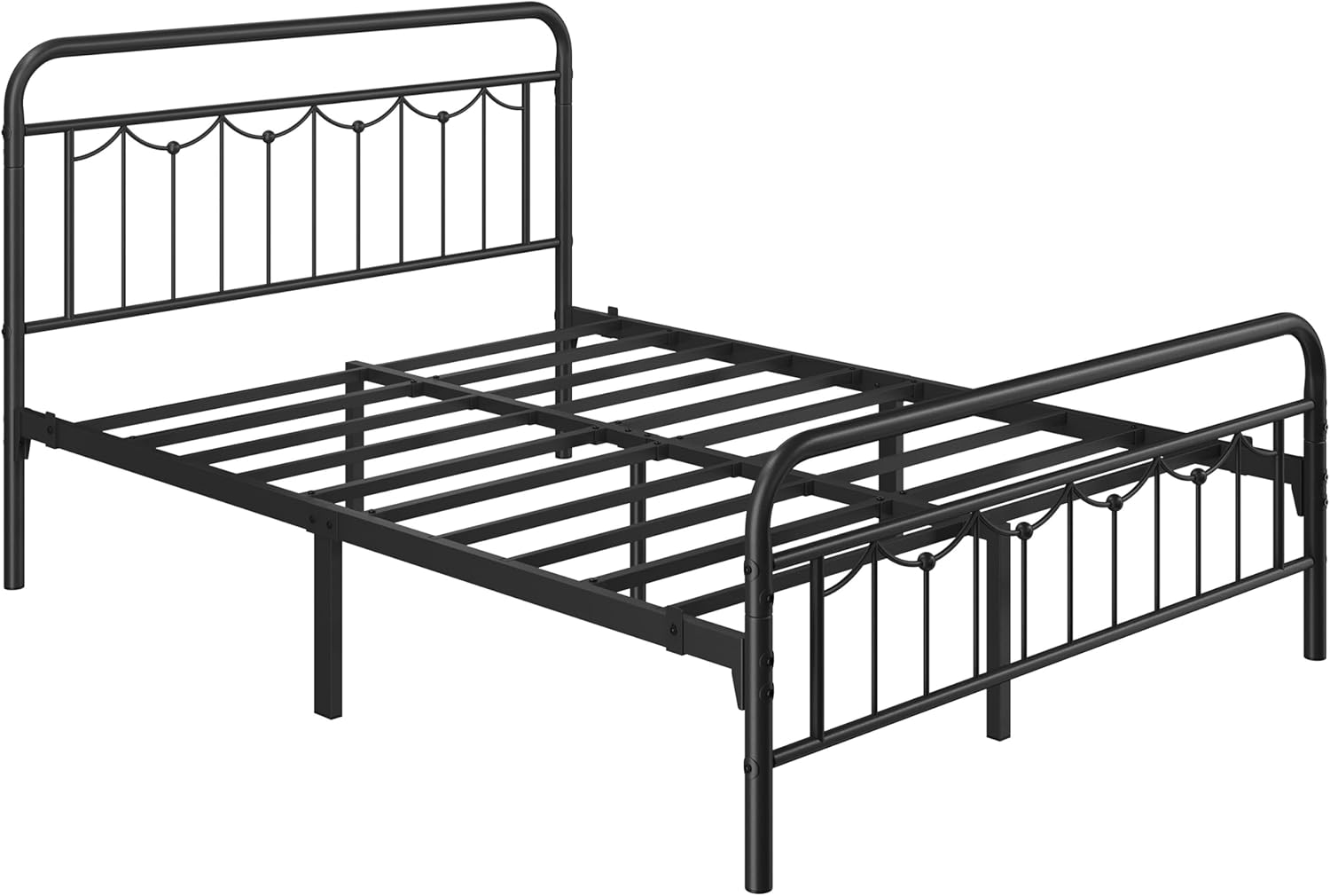 Disassembled Topeakmart Queen Metal Bed Frame components