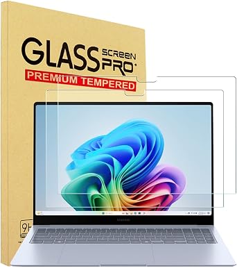 2 Pack 16 Inch Tempered Glass Screen Protector for Samsung Galaxy Book 4 Edge, Galaxy Book 4/3 Ultra, Galaxy Book 5/4 Pro 360, Galaxy Book 5/4 Pro 16" Laptop, 9H, Tempered Glass Screen Film Guard