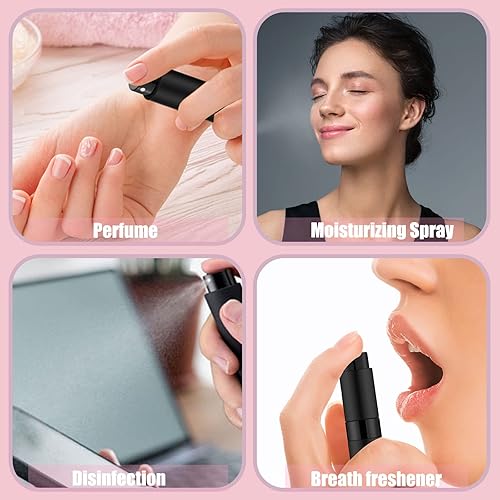 Miniatura 3 de IRON BILL 14 botellas de perfume atomizador portátil0.3 fl oz, mini botella vacía recargable de colonia, pulverizador líquido de perfume de viaje de